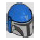 LEGO Blue Helmet with Sides Holes with Mandalorian Decoration (3807 / 106133)