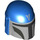 LEGO Blue Helmet with Sides Holes with Mandalorian Decoration (3807 / 106133)