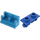LEGO Blau Scharnier Backstein 1 x 2 mit Blau oben Platte