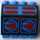 LEGO Blue Hinge Panel 2 x 4 x 3.3 with Red and Black doors decoration (2582)