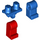 LEGO Blau Hüften mit Blau Links Bein und rot Recht Bein (3815 / 73200)