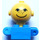 LEGO Blue Homemaker Figure with Yellow Head and Freckles