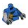 LEGO Blue Jay Torso with armor plate décoration, dark blue scarf and golden insigna, silver and dark blue arm (973)
