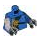 LEGO Blue Jay Torso with armor plate décoration, dark blue scarf and golden insigna, silver and dark blue arm (973 / 76382)