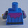 LEGO Modrá Minifigurka Trup s Pinstripes a Peníze Pouch (973 / 76382)