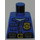 LEGO Blau Minifigur Torso ohne Arme mit Polizei Hemd, Gold Abzeichen, Gürtel mit Pockets und Radio (973)