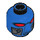 LEGO Blue Minifigure Head with Alien Face, Red Eyes and Breathing Apparatus (Recessed Solid Stud) (3626 / 91016)