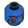 LEGO Azul Minifigura Cabeza con Alien Cara, Ojos rojos y Breathing Apparatus (Espiga de seguridad) (3626 / 91016)