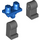 LEGO Blau Minifigure Hüften mit Dark Stone Grau Beine (73200 / 88584)