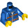 LEGO Blå Minifigur Overkropp Unbuttoned Jakke med To Oransje Striper og Pockets, over Light-Blå Ribbed-Neck Skjorte (76382 / 88585)