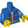 LEGO Blå Minifigur Overkropp Unbuttoned Jakke med To Oransje Striper og Pockets, over Light-Blå Ribbed-Neck Skjorte (76382 / 88585)