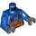 LEGO Blue Minifigure Torso with Orange Bib Overalls with Pocket and Black Clips over Ribbed-neck Shirt (73403 / 76382)