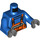 LEGO Blue Minifigure Torso with Orange Bib Overalls with Pocket and Black Clips over Ribbed-neck Shirt (973 / 76382)