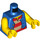 LEGO Blauw Minifiguur Torso met Unbuttoned Vest over Rood en Wit Striped Shirt (76382 / 88585)