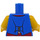 LEGO Blå Minifigur Torso med Unbuttoned Vest over Rød og hvid Striped Skjorte (76382 / 88585)