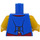 LEGO Blue Minifigure Torso with Unbuttoned Vest over Red and White Striped Shirt (76382 / 88585)