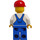 LEGO Blauw Overalls , Blauw Benen, Rood Pet Minifiguur