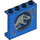 LEGO Blauw Paneel 1 x 4 x 3 met Dinosaurus sign met zijsteunen, holle noppen (35323 / 38151)