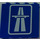 LEGO Bleu Panneau 1 x 4 x 3 avec blanc Highway sur Transparent Background Autocollant sans supports latéraux, tenons pleins (4215)
