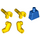 LEGO Blau Schmucklos Minifig Torso mit Gelb Arme und Hände (73403 / 88585)