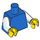 LEGO Blau Schmucklos Torso mit Weiß Arme und Gelb Hände (76382 / 88585)