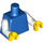 LEGO Bleu Plaine Torse avec blanc Bras et Jaune Mains (76382 / 88585)