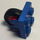 LEGO Blau Platte 2 x 2 mit Rad Halter und rot Rad mit Schwarz Smooth Reifen