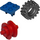 LEGO Blue Plate 2 x 2 with Wheel Holder with Red Wheel and Black Tire Offset Tread