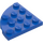 LEGO Blue Plate 4 x 4 Round Corner (30565)