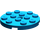 LEGO Bleu assiette 4 x 4 Rond avec Trou et Snapstud (60474)