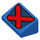 LEGO Bleu Pente 1 x 2 (31°) avec rouge x (29206 / 85984)