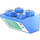 LEGO Blauw Helling 2 x 2 (45°) Omgekeerd met Computer Screen met platte afstandsring eronder (3660)