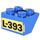 LEGO Sininen Luiska 2 x 2 (45°) Käänteinen jossa &quot;L-393&quot; Tarra tasaisella välilevyllä alla (3660)