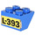 LEGO Blau Steigung 2 x 2 (45°) Invertiert mit &quot;L-393&quot; Aufkleber mit flachem Abstandshalter darunter (3660)