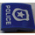 LEGO Blue Slope 2 x 2 Curved with &#039;POLICE&#039;, White Sheriff-Star Sticker (15068)