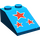 LEGO Blau Steigung 2 x 3 (25°) mit rot Stars mit rauer Oberfläche (3298)