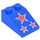 LEGO Blue Slope 2 x 3 (25°) with Red Stars with Rough Surface (3298)