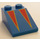 LEGO Blue Slope 2 x 3 (25°) with Two Red/Gold Triangles with Rough Surface (3298 / 82862)