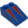 LEGO Blue Slope 2 x 3 (25°) with Two Red/Gold Triangles with Rough Surface (3298 / 82862)