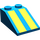 LEGO Blue Slope 2 x 3 (25°) with Yellow Stripes with Rough Surface (3298)