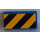 LEGO Blue Slope 2 x 4 Curved with Black and Yellow Danger Stripes Pattern Model Left Side Sticker with Bottom Tubes (88930)
