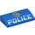 LEGO Blau Steigung 2 x 4 Gebogen mit Polizei Badge und &#039;Polizei&#039; ohne Unterrohre (61068 / 66000)