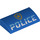 LEGO Blau Steigung 2 x 4 Gebogen mit Polizei Badge und &#039;Polizei&#039; ohne Unterrohre (61068 / 66000)