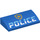 LEGO Bleu Pente 2 x 4 Incurvé avec Police Badge et &#039;Police&#039; sans tubes internes (61068 / 66000)