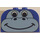 LEGO Blue Slope Brick 2 x 4 x 2 Curved with monkey face decoration (4744)