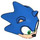 LEGO Blue Sonic the Hedgehog Head with Flesh Face with Grin to Left (104216)