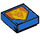 LEGO Blau Fliese 1 x 1 mit Gelb King Symbol mit Nut (3070 / 24433)