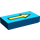LEGO Blau Fliese 1 x 2 mit Pfeil Lange mit Schwarz Border mit Nut (3069)