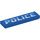 LEGO Blue Tile 1 x 4 with Light Blue/White &#039;POLICE&#039; (2431 / 73643)