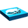 LEGO Bleu Tuile 2 x 2 avec Ice Planet logo avec rainure (3068)